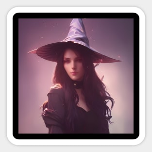 Cute Young Fantasy Witch Sticker